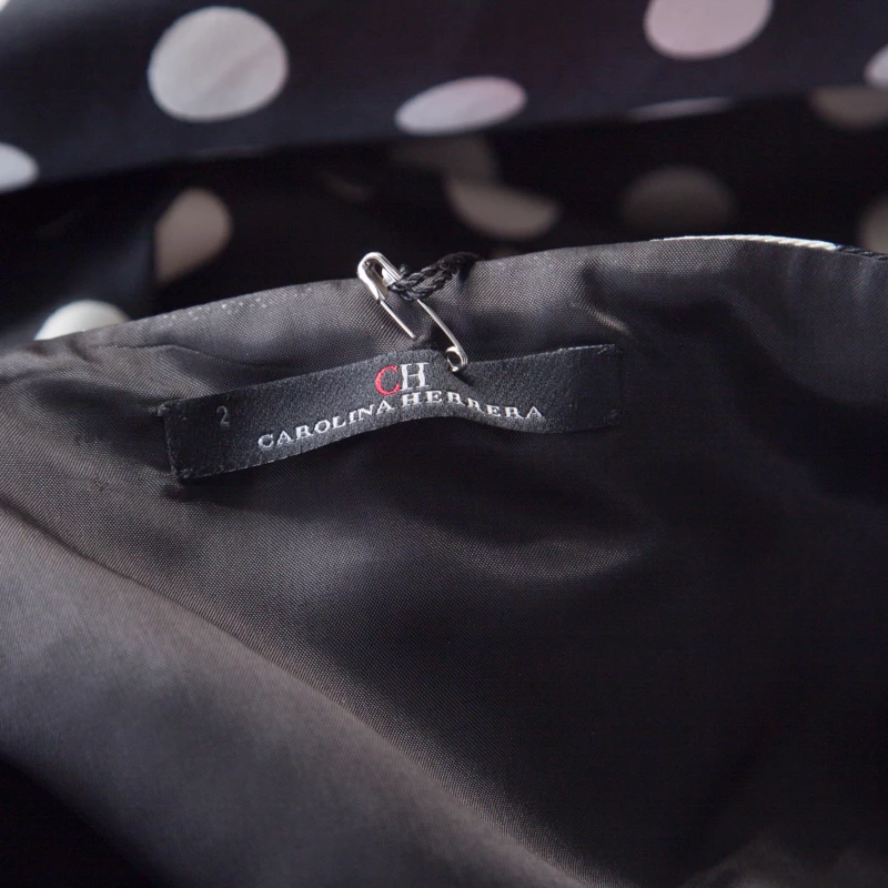 Carolina Herrera Monochrome Polka Dot Strapless Evening Gown S Women - Black