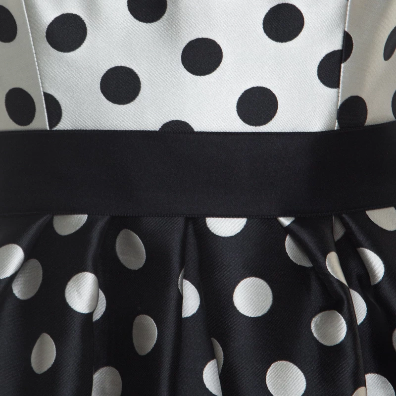 Carolina Herrera Monochrome Polka Dot Strapless Evening Gown S Women - Black