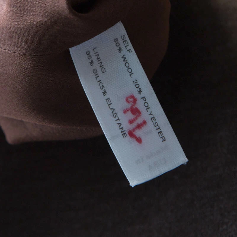 Carolina Herrera Brown Wool Asymmetric Draped Fitted Dress S Women