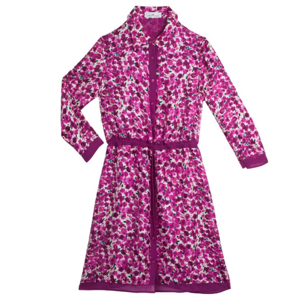 Carolina Herrera Floral Print Shirt Dress L Women - Pink 1 Carolina Herrera Floral Print Shirt Dress L Women - Pink