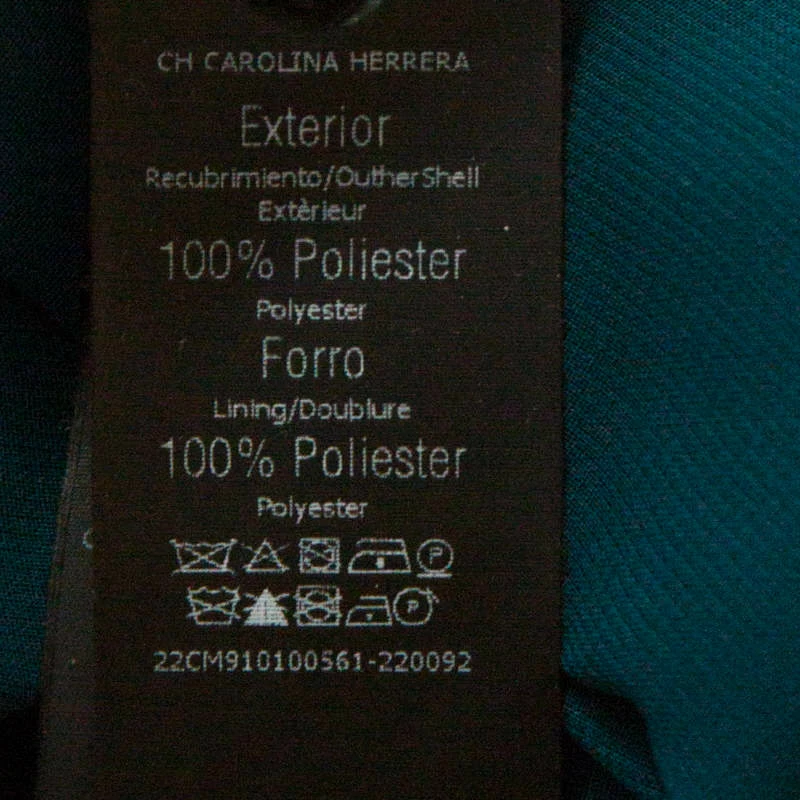 CH Carolina Herrera Green Crepe Pleated Sleeveless Maxi Dress L Women