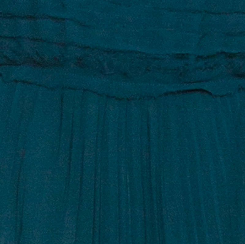 CH Carolina Herrera Green Crepe Pleated Sleeveless Maxi Dress L Women