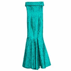 Carolina Herrera Green Jacquard Strapless Mermaid Gown S Women