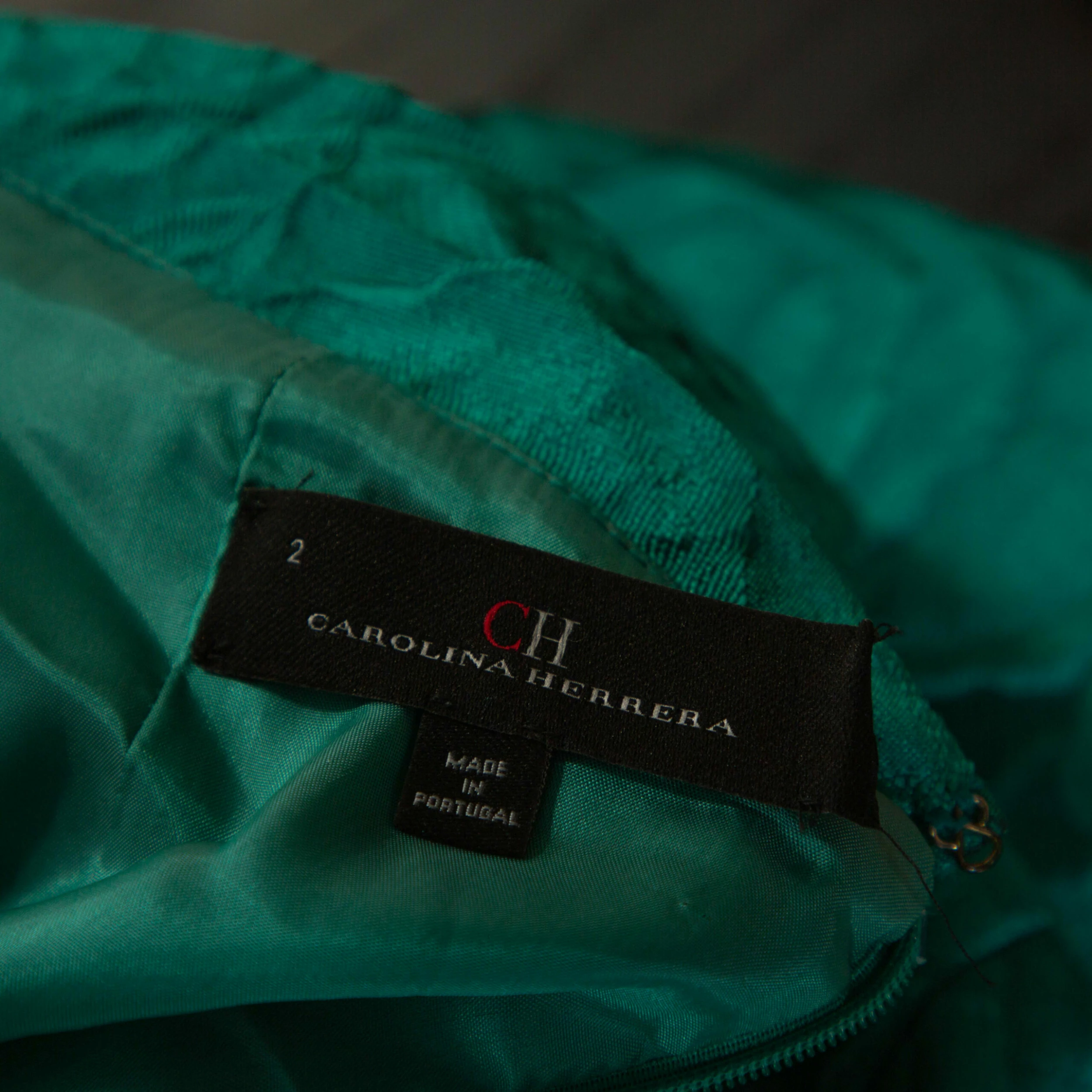 Carolina Herrera Green Jacquard Strapless Mermaid Gown S Women