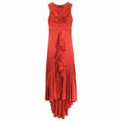 Carolina Herrera Red Silk Gown M Women