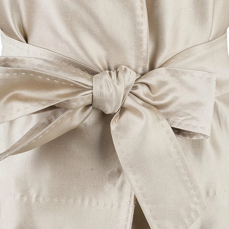 Carolina Herrera Beige Silk Skirt Suit L Women