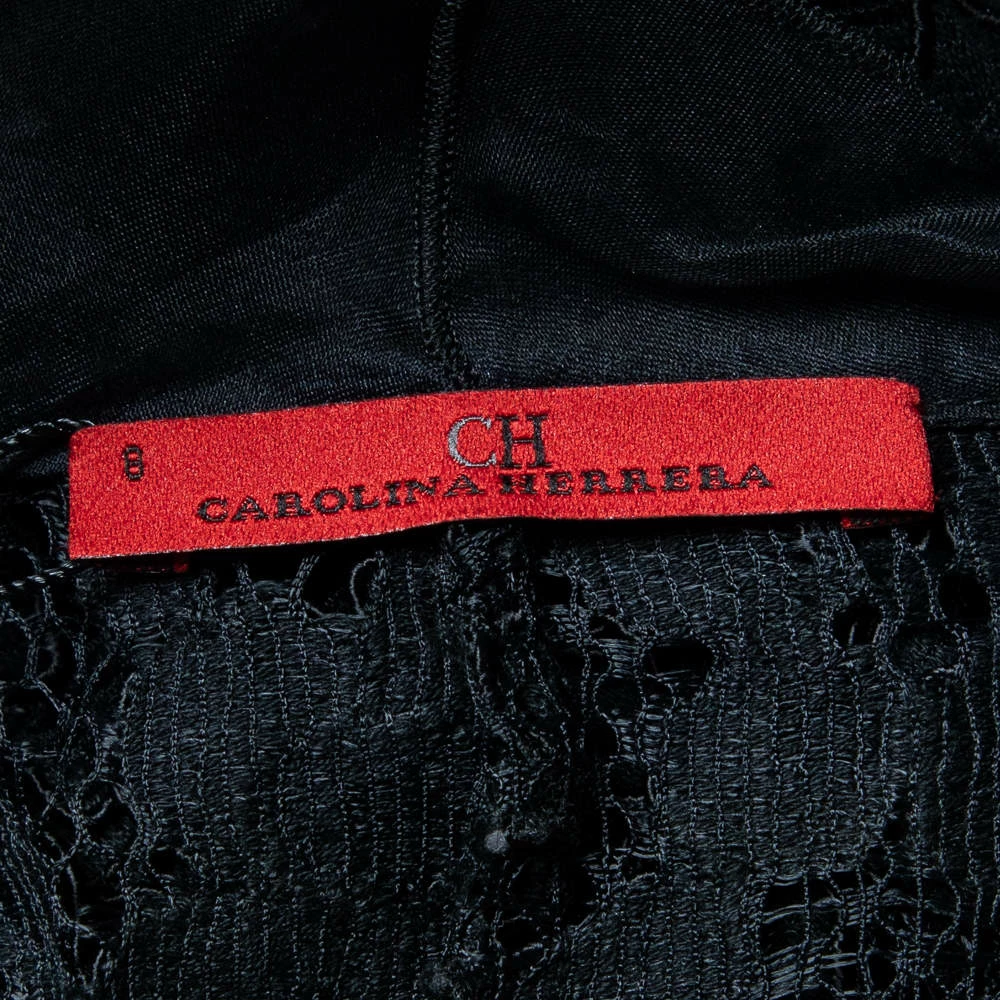 Carolina Herrera Black Lace Ruffled Trim Button Front Shrug M Women 5 Carolina Herrera Black Lace Ruffled Trim Button Front Shrug M Women - Image 5