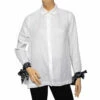 Carolina Herrera White Cotton Bow Tie Long Sleeves Shirt XS Women