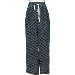 Carolina Herrera Navy Blue Printed Silk Blend Wide Leg Pants S Women