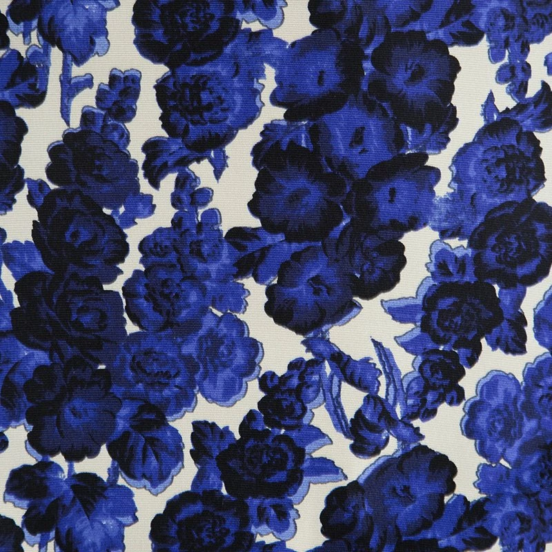 Carolina Herrera Blue Silk Floral Printed Box Pleat Skirt XL Women