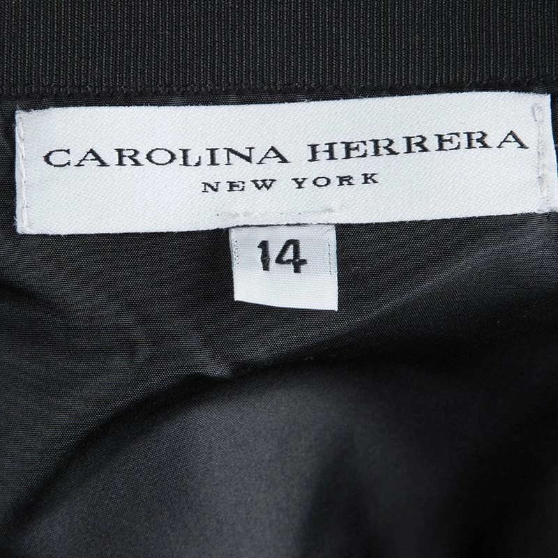 Carolina Herrera Blue Silk Floral Printed Box Pleat Skirt XL Women