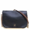 Carolina Herrera Black/Brown Leather New Baltazar Flap Shoulder Bag Women