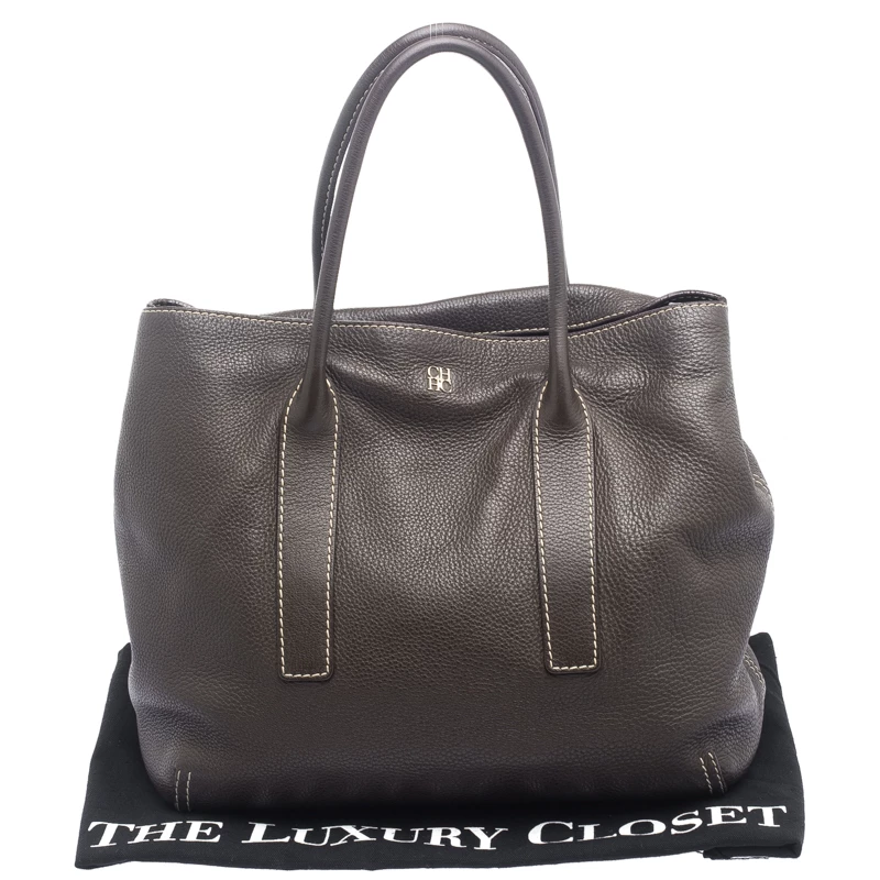 Carolina Herrera Brown Leather Tote Women