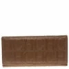 Carolina Herrera Brown Monogram Leather Continental Wallet Women