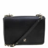 Carolina Herrera Black Leather Flap Shoulder Bag Women