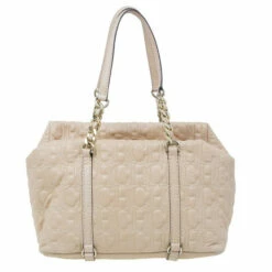 Carolina Herrera Beige Monogram Embossed Tote Women -Carolina Herrera Shop luxury women carolina herrera used handbags p11487 004