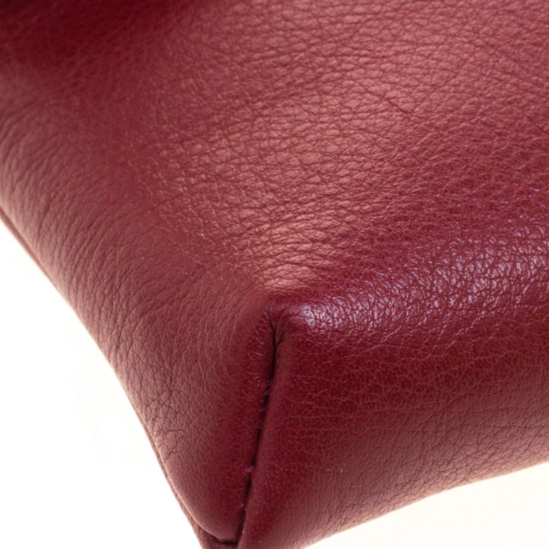 Carolina Herrera Burgundy Leather Clutch Women