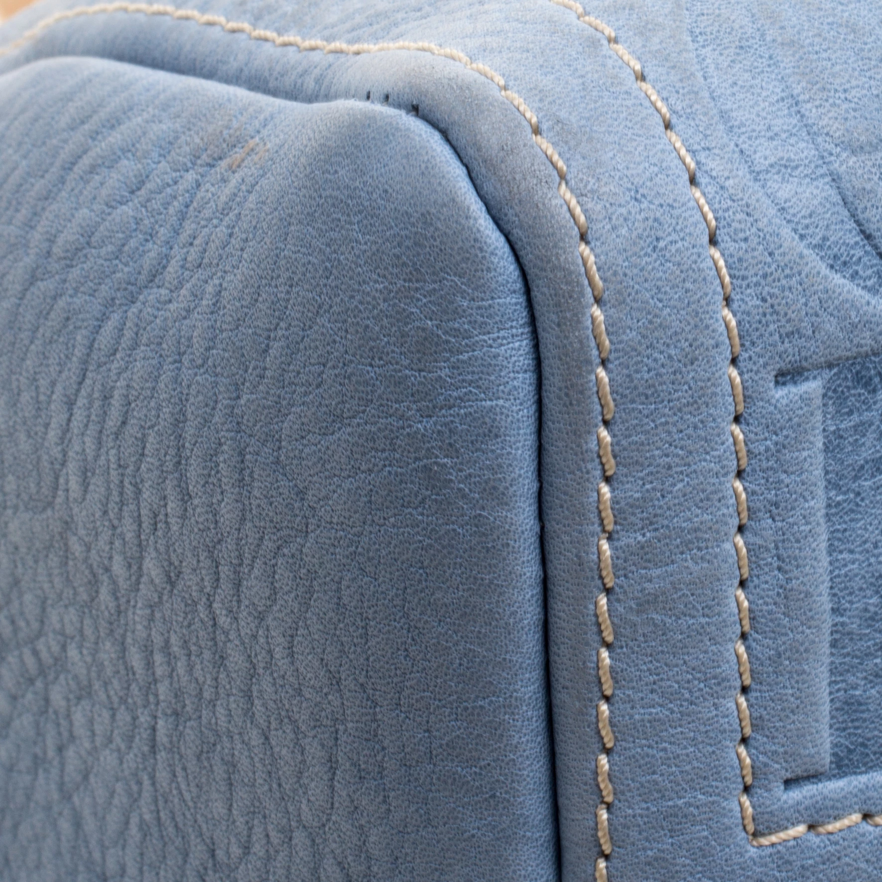 Carolina Herrera Powdered Blue Leather Mini Andy Boston Bag Women