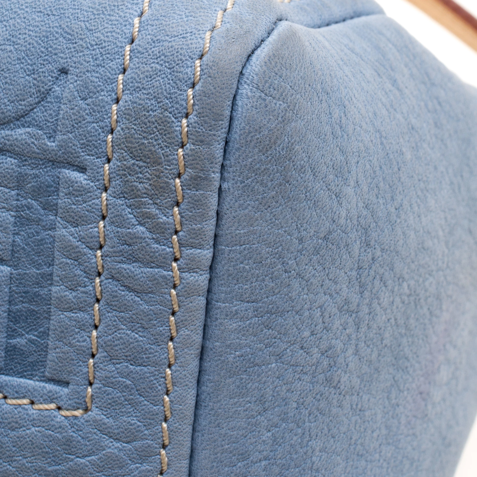 Carolina Herrera Powdered Blue Leather Mini Andy Boston Bag Women