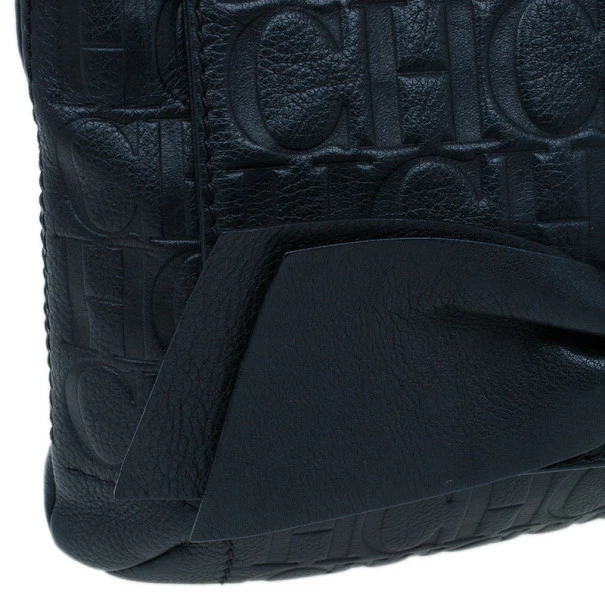 Carolina Herrera Black Leather Audrey Shoulder Bag Women