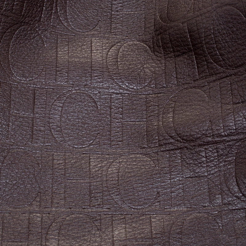 Carolina Herrera Brown Monogram Leather Matryoshka Tote Women