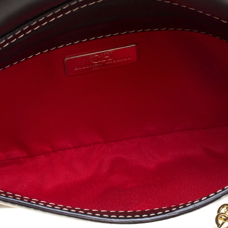 Carolina Herrera Black Leather Chain Crossbody Bag Women