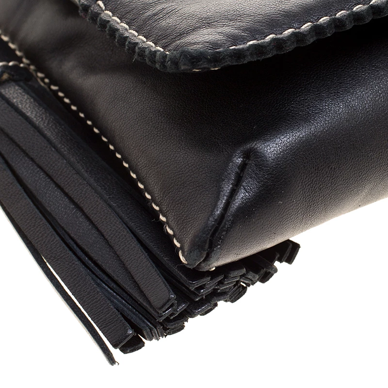 Carolina Herrera Black Leather Chain Crossbody Bag Women