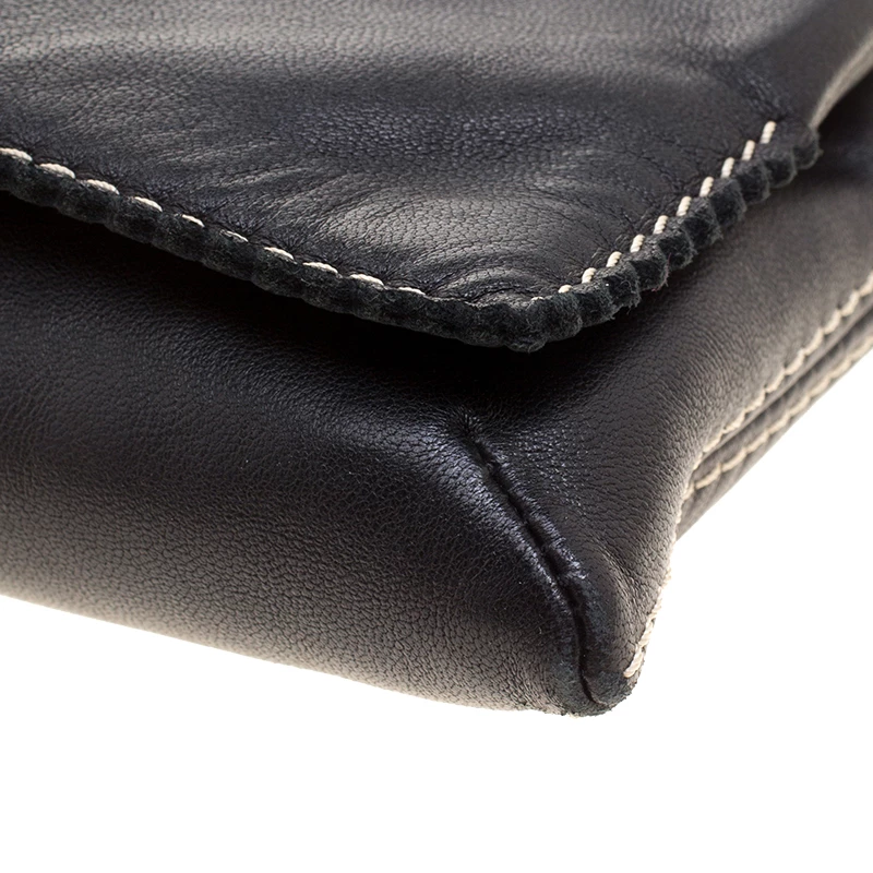 Carolina Herrera Black Leather Chain Crossbody Bag Women