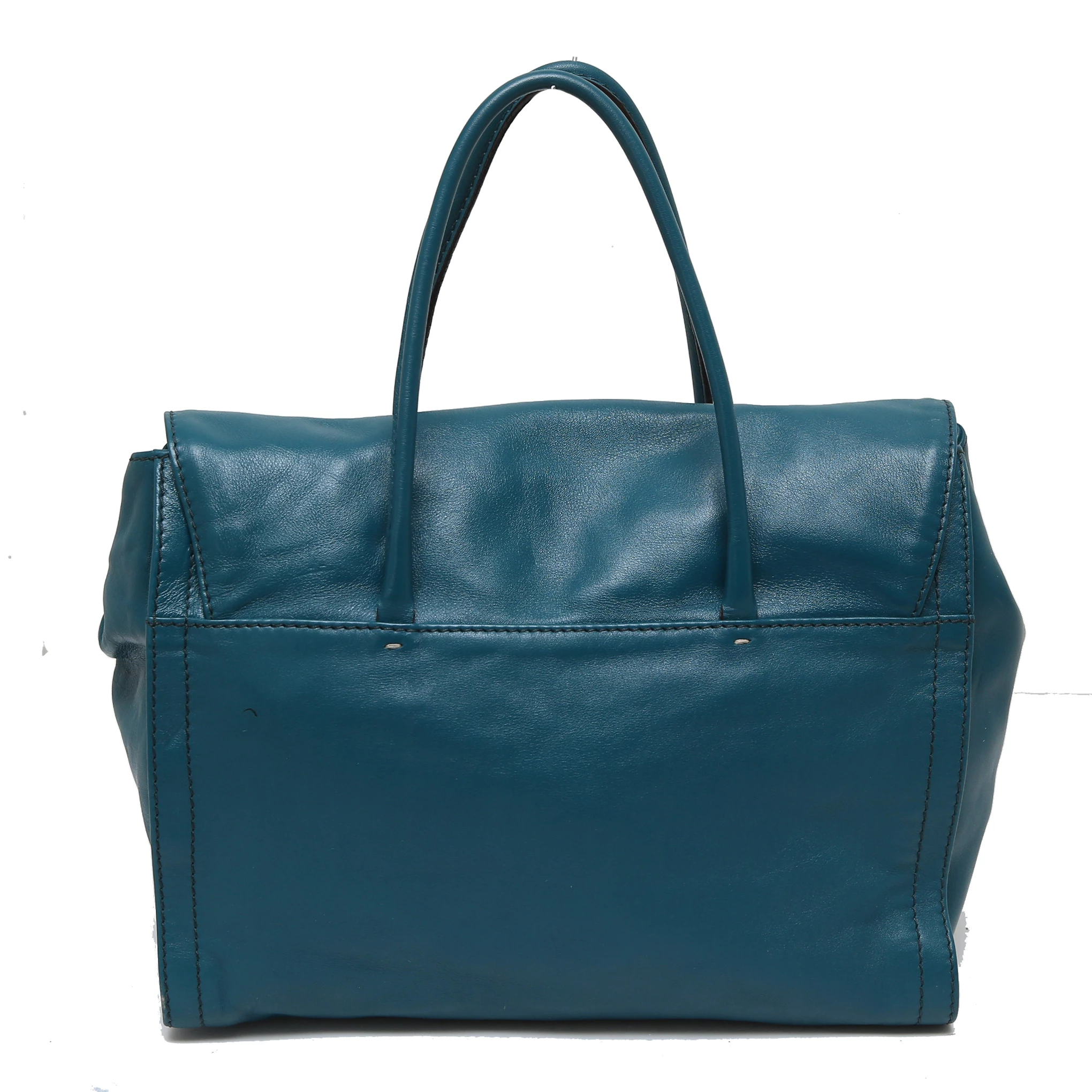 Carolina Herrera Turquoise Leather Flap Satchel Bag Women - Blue