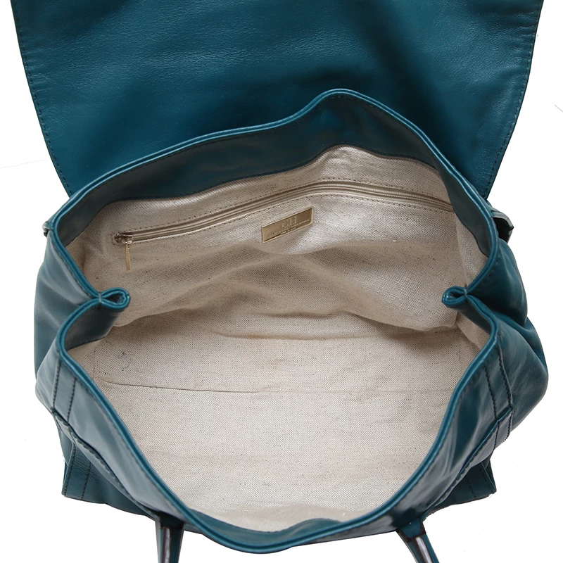 Carolina Herrera Turquoise Leather Flap Satchel Bag Women - Blue