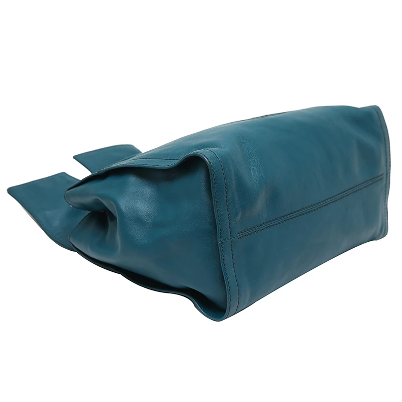 Carolina Herrera Turquoise Leather Flap Satchel Bag Women - Blue