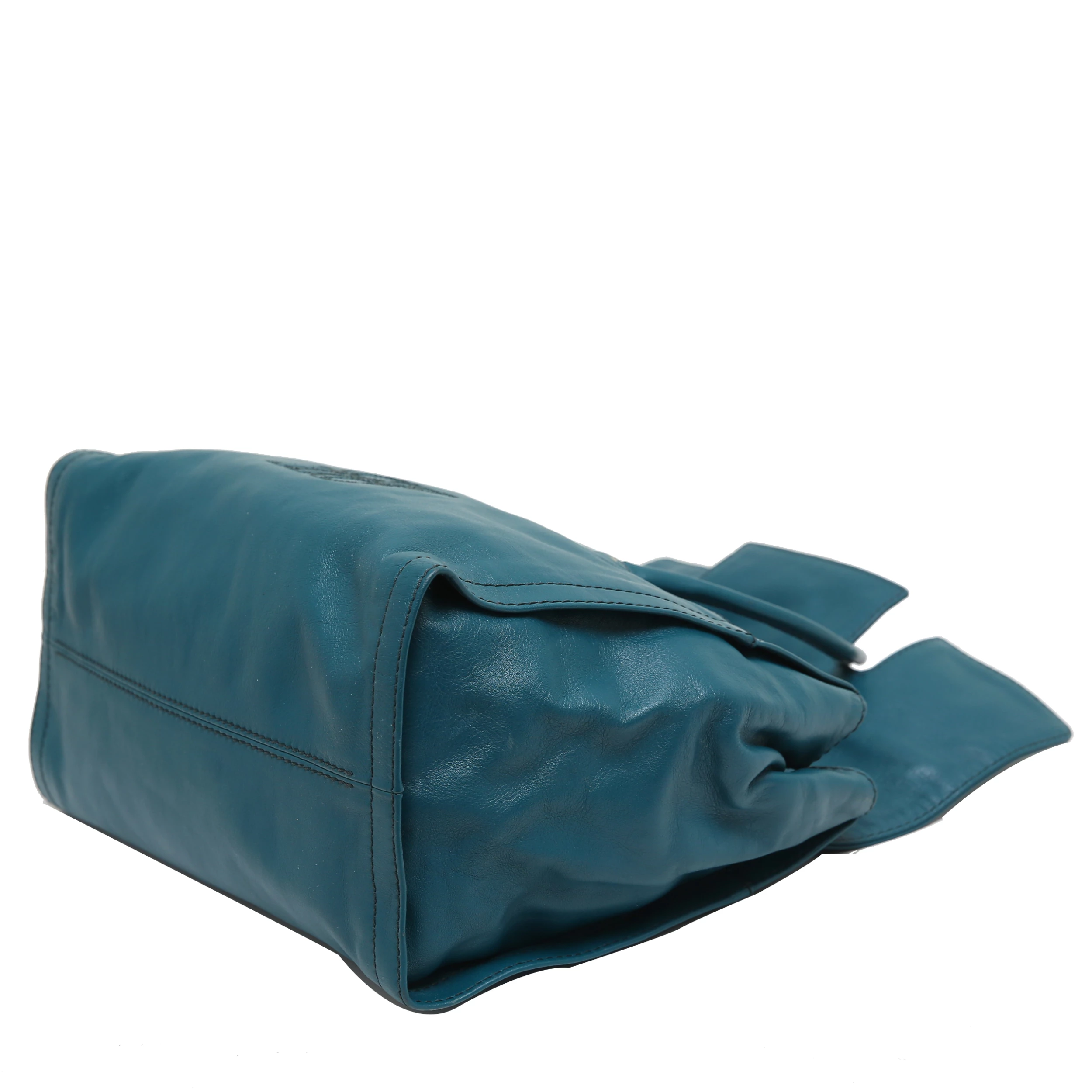 Carolina Herrera Turquoise Leather Flap Satchel Bag Women - Blue