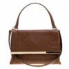 Carolina Herrera Brown Embossed Leather Satchel Women