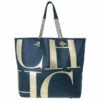 Carolina Herrera Blue Leather Logo Tote Women - Blue,gold