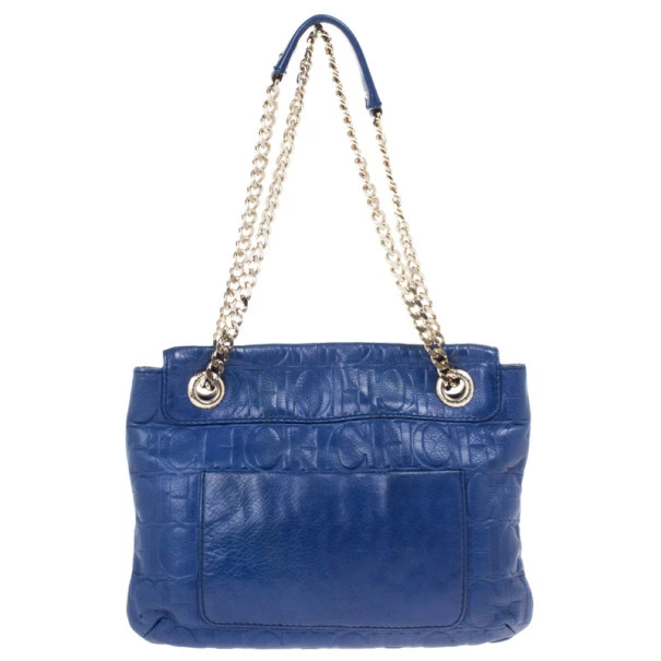 Carolina Herrera Blue Leather Small Audrey Women