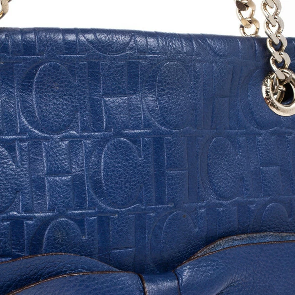 Carolina Herrera Blue Leather Small Audrey Women