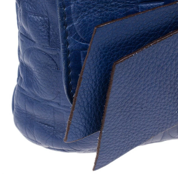 Carolina Herrera Blue Leather Small Audrey Women