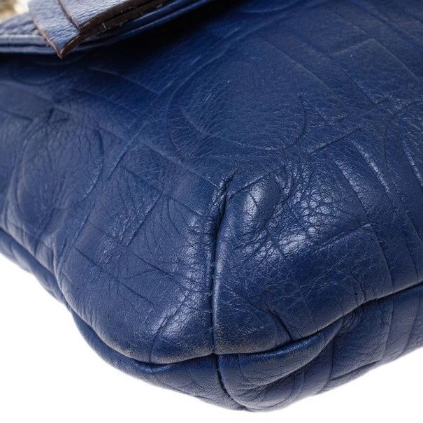 Carolina Herrera Blue Leather Small Audrey Women