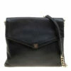 Carolina Herrera Black Leather Envelope Shoulder Bag Women
