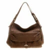 Carolina Herrera Brown Monogram Leather Shoulder Bag Women