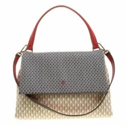 Carolina Herrera Multicolor Monogram Coated Canvas Top Handle Shoulder Bag Women