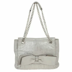 Carolina Herrera Silver Audrey Shoulder Bag Women