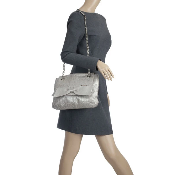 Carolina Herrera Silver Audrey Shoulder bag Women