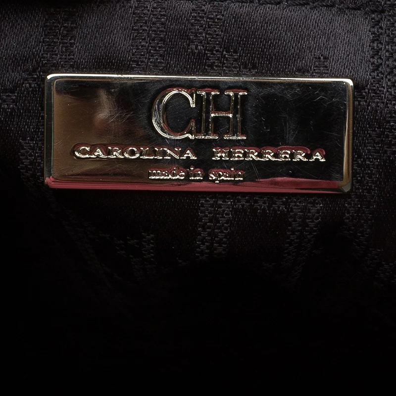 Carolina Herrera Green Suede and Leather Shopper Tote Women