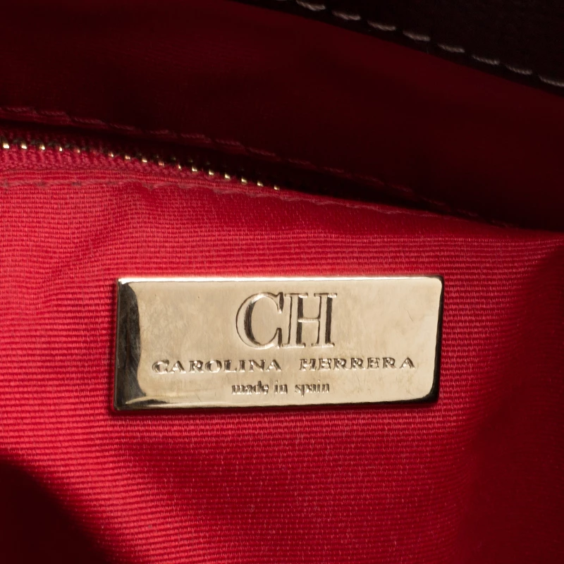 Carolina Herrera Black Leather Matteo Tote Women