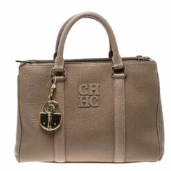 Carolina Herrera Beige Leather Tote Women