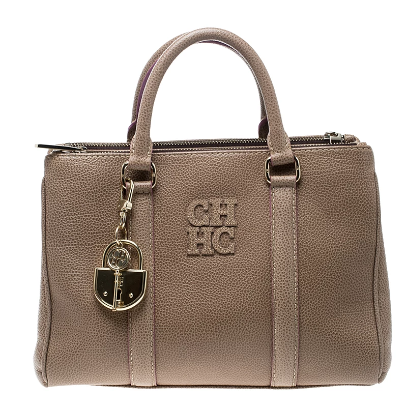 Carolina Herrera Beige Leather Tote Women