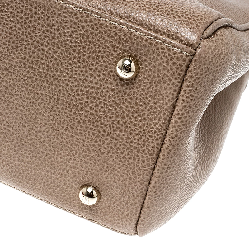 Carolina Herrera Beige Leather Tote Women