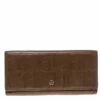 Carolina Herrera Brown Monogram Leather Continental Wallet Women