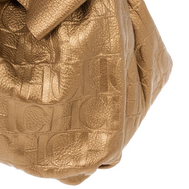 Carolina Herrera Gold Monogram Embossed Bag Women